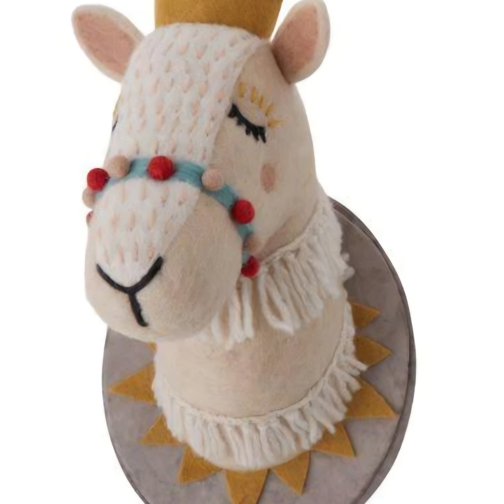 Winter Buddy Playful Animal Trophy - Wall Decor - Cream and Gold